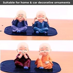 ELITEWAVE Resin Set of 4 Buddha Monk Statue